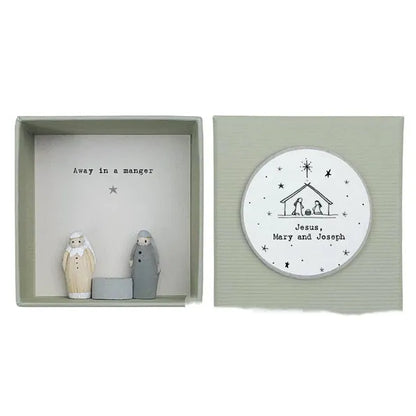 Boxed resin Guardian Angel ornament with modern design in multiple style options