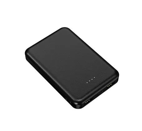 Black electric heating vest power bank with PC shell measuring 97x64x14mm