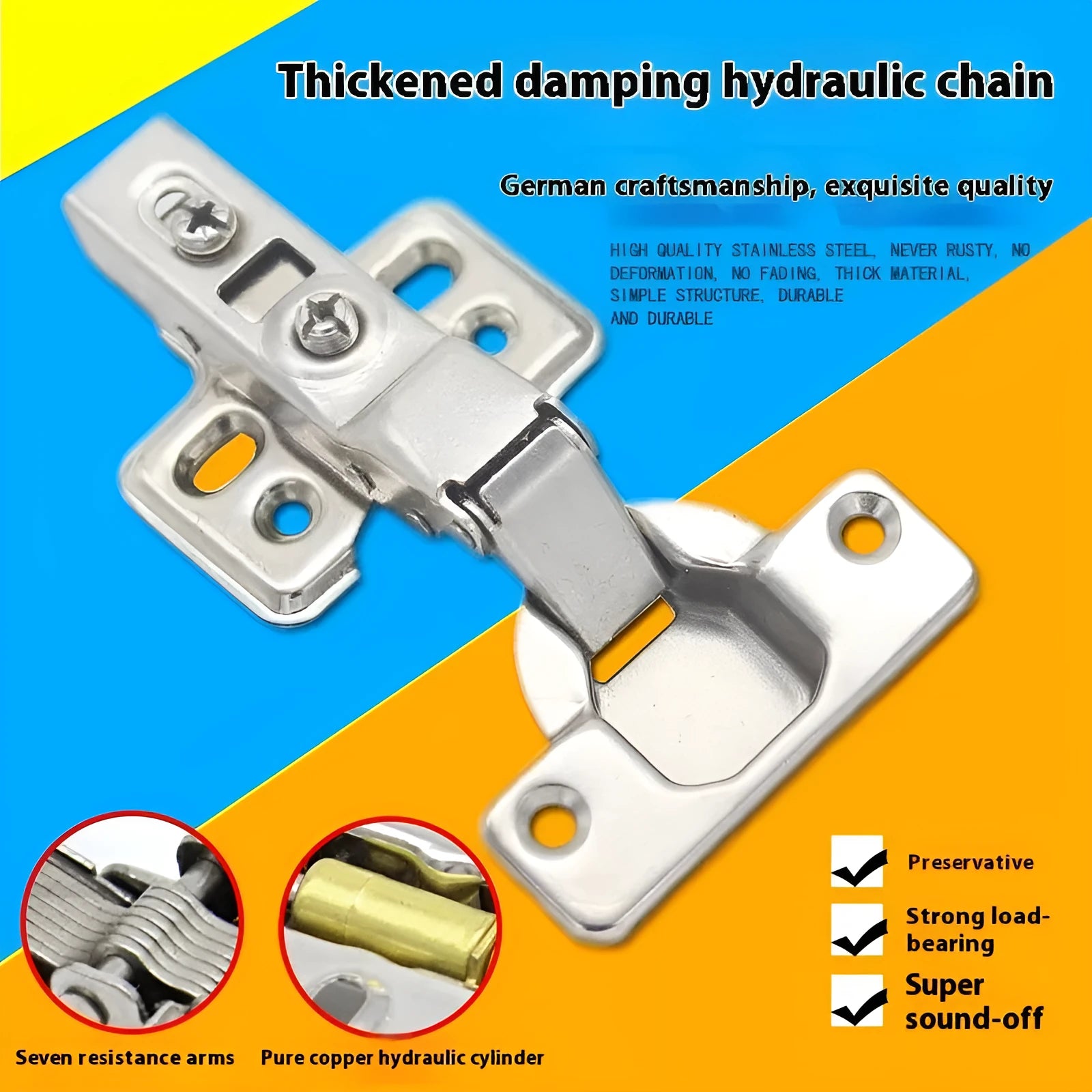 761 cold rolled steel hydraulic hinge with nickel plating showing three bend specifications for cabinet doors