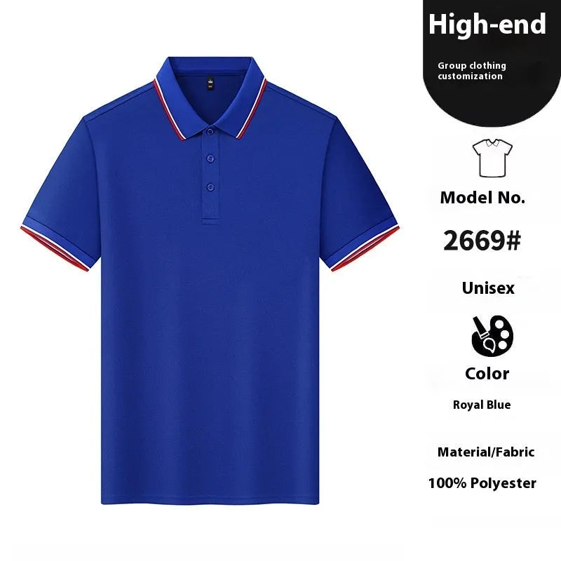 Man modelling a thin, short-sleeved nylon polo shirt in a straight cut, available in multiple colours.