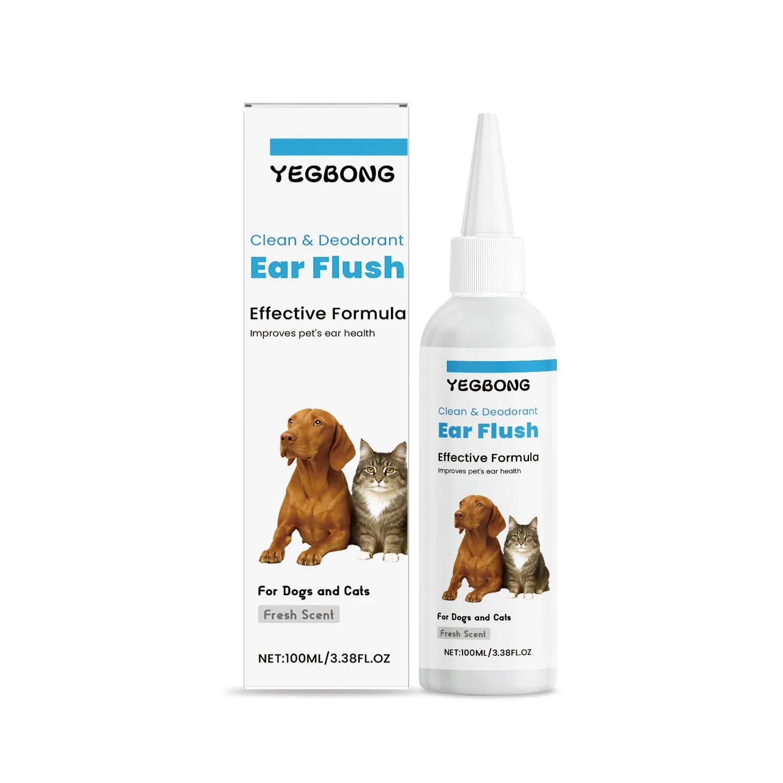 100ml bottle of dogs and cats ear cleaner for gentle earwax removal in pet care