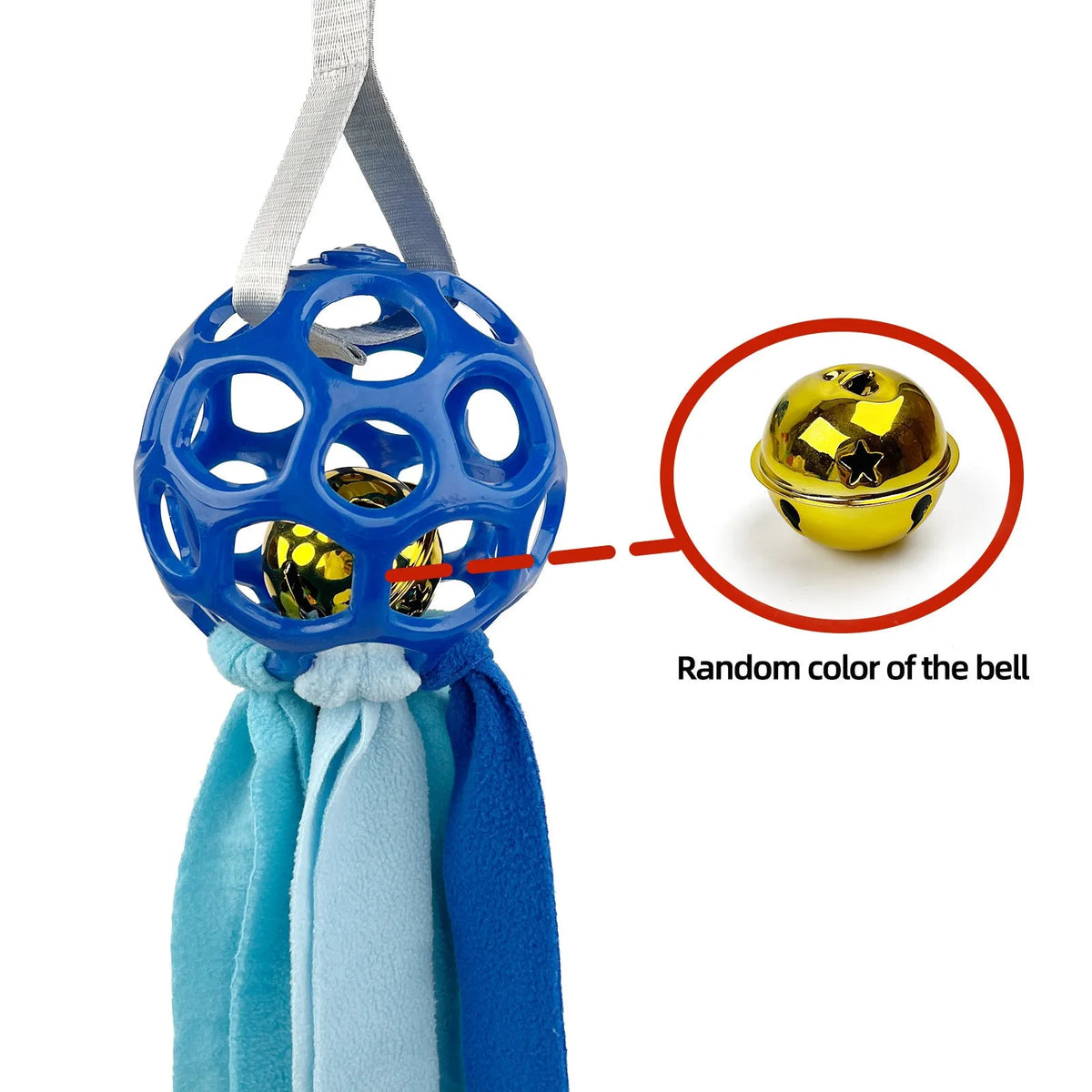 Interactive hollow ball pet toy with TPR sound in five colour options