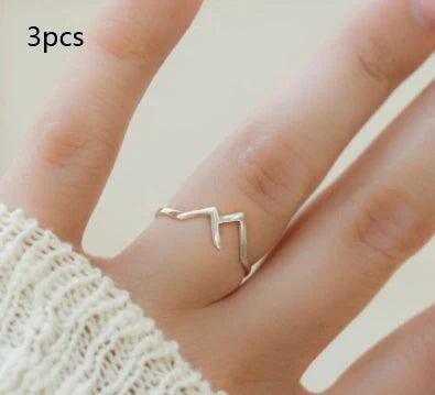 Handcrafted mountain-shaped copper ring with unique design and antibacterial properties