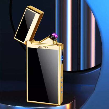 Double Arc Cigarette Lighter in golden-black with touch sensing and charging