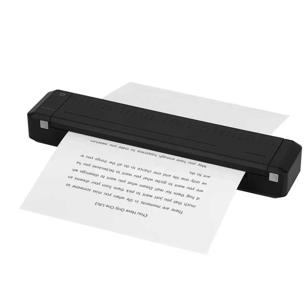 Black wireless Bluetooth A4 paper printer, 310.5x63.5x39.5mm, 15mm/s speed, USB-C port