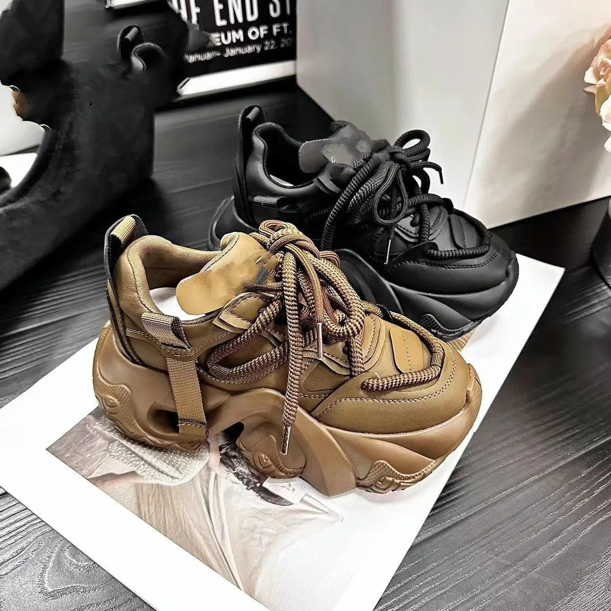 Women's creamy white wedge sneakers with cross straps, 6-8cm heel, and waterproof platform