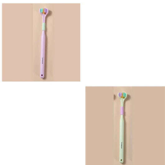 Soft Bristle Tri-Angle Toothbrush with customizable features for deep cleaning and travel convenience