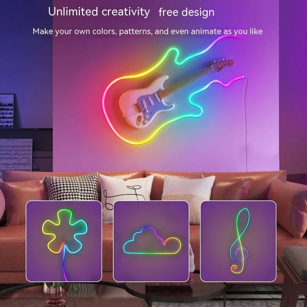 Outdoor waterproof colour-changing ambience light showing LED bead configuration and dimensions