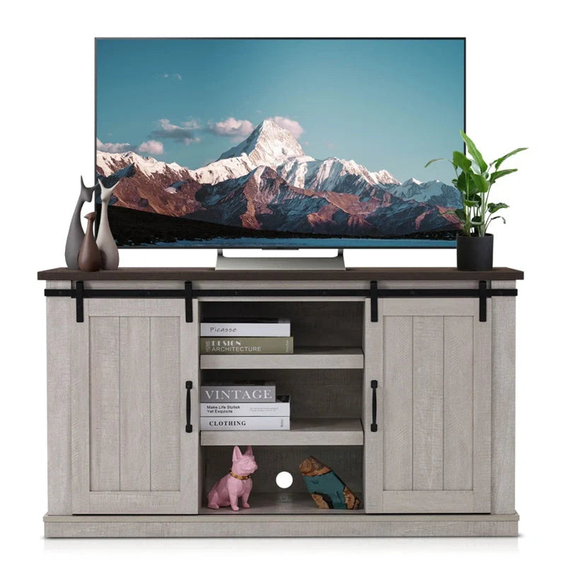 Vintage Wooden TV Cabinet in khaki color for living room