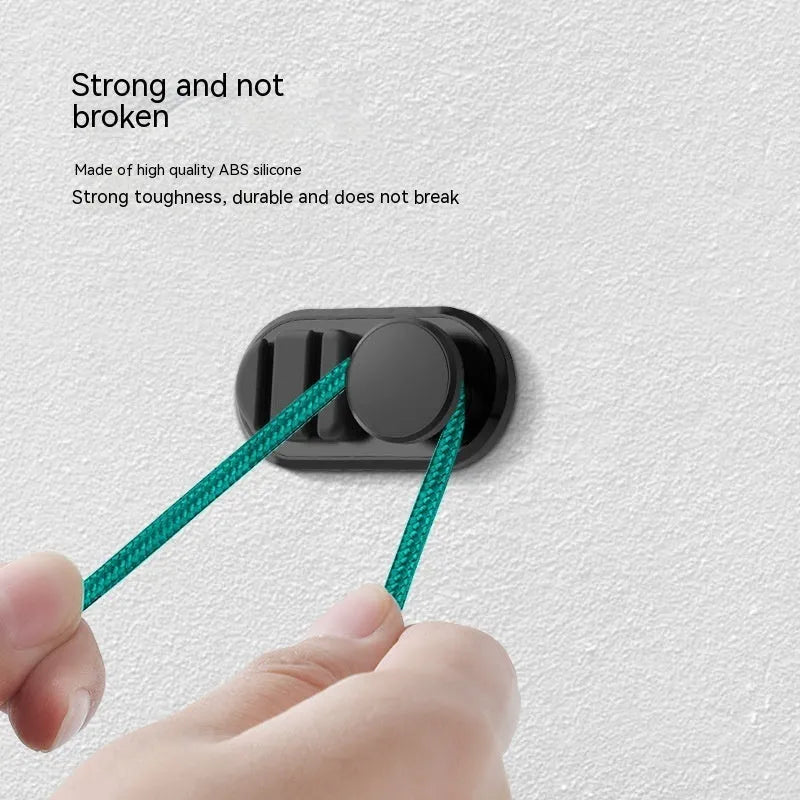 ABS silicone car storage hook for organising data cables with adhesive backing