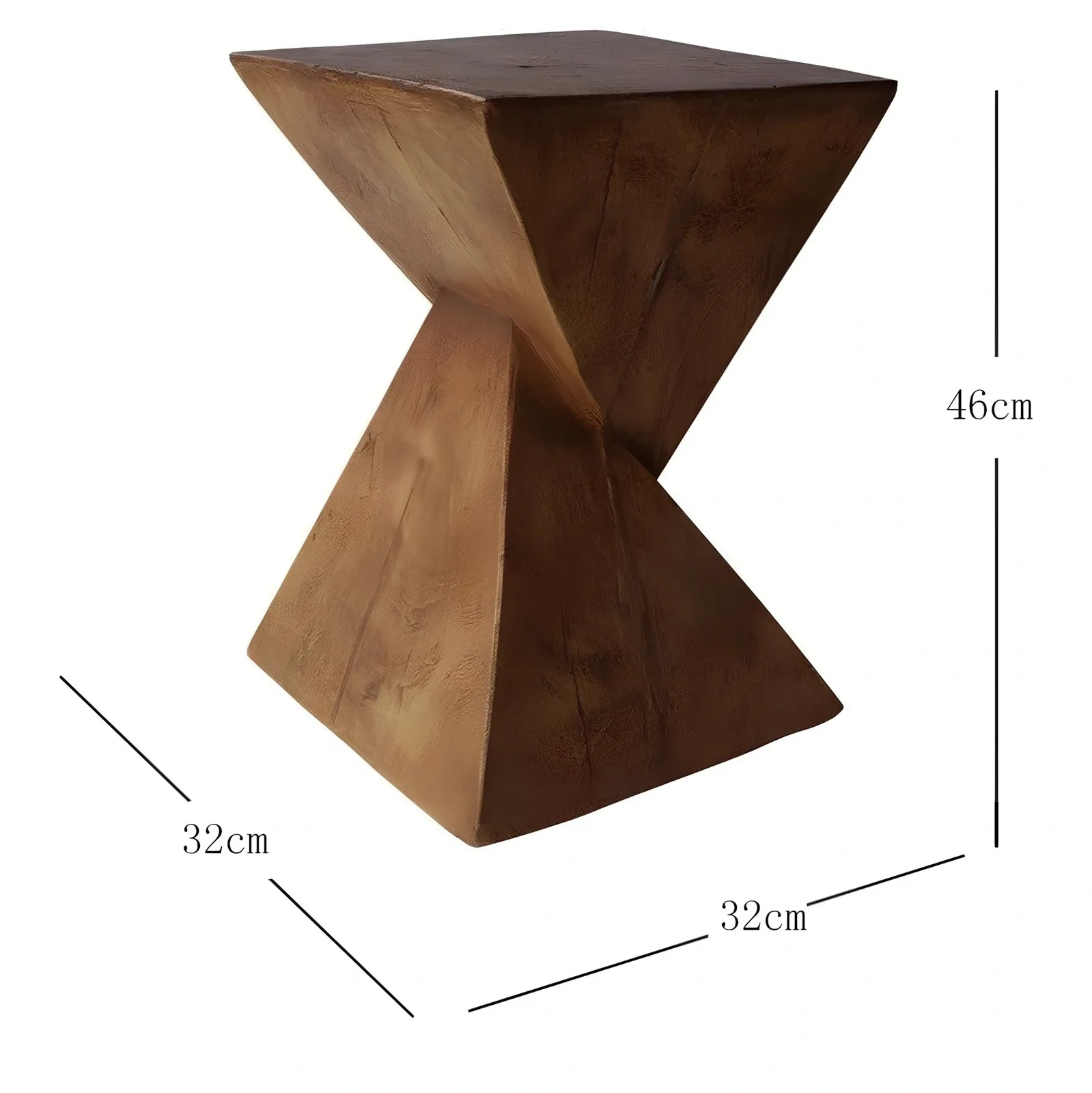 Nordic geometric coffee table with magnesium oxide surface measuring 32×46cm in black, grey, or wood finish