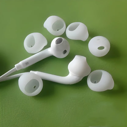 Black and white silicone earphone sleeves for Samsung Galaxy S6 Edge G9200 G9250 G920A headphones