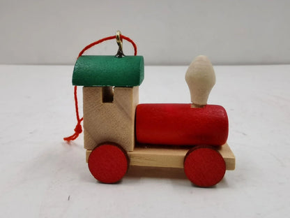 Christmas wooden train window decoration with manual craftsmanship and cartoon styling