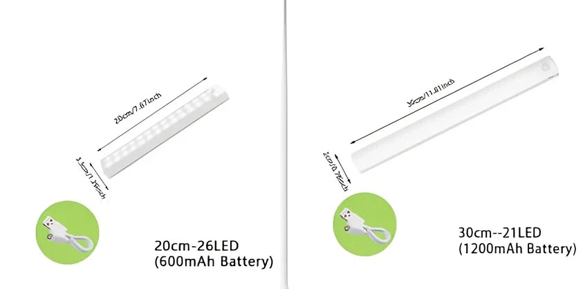 Stainless steel wireless LED motion sensor night light with magnetic wall mounting