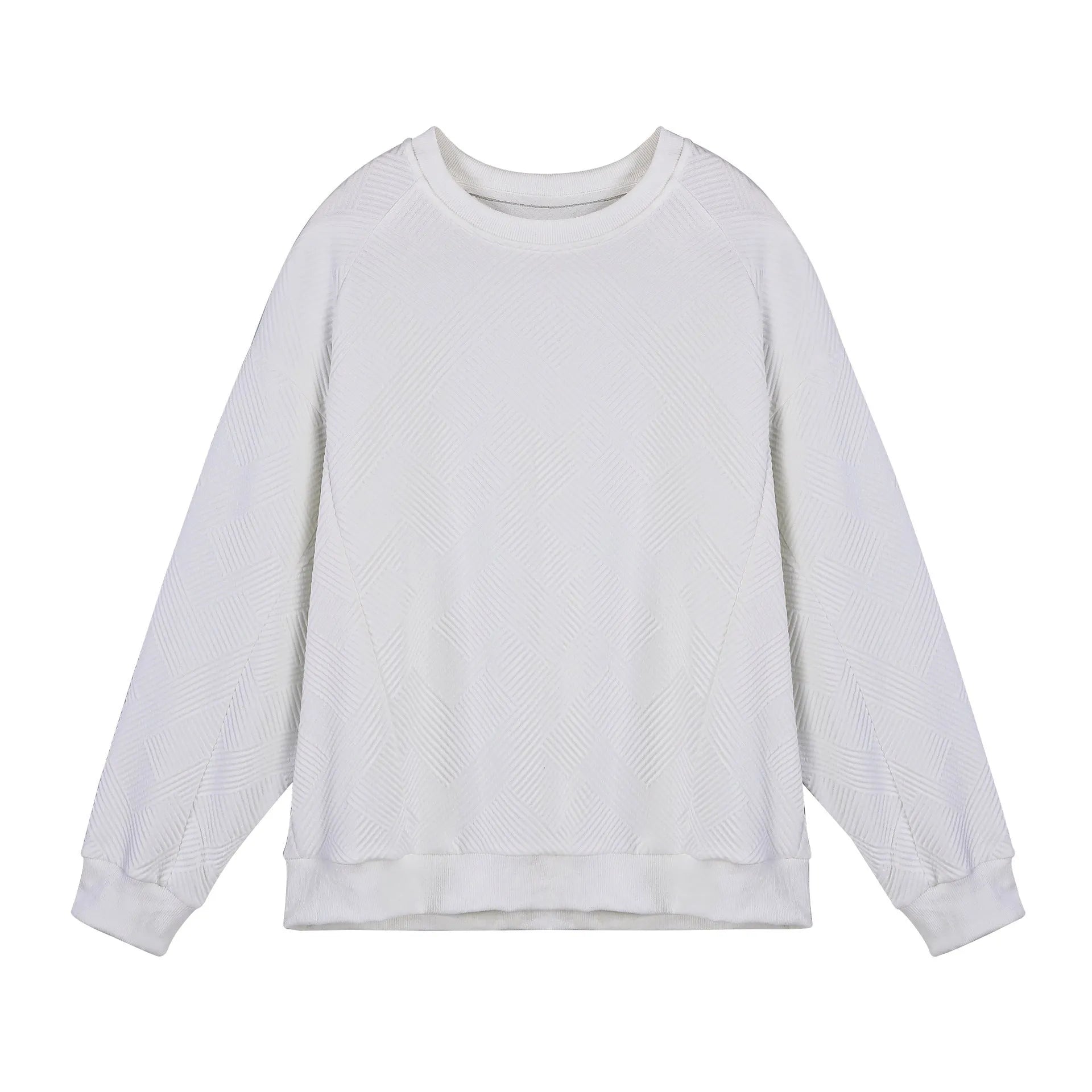 Men's long-sleeved twill Jacquard pullover sweater in loose fit with round neck