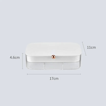 Green multi-layer jewelry storage box with organised compartments for earrings and rings
