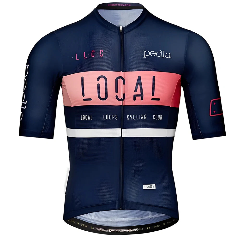 Men's cycling jersey with moisture-wicking fabric in multiple sizes from XS to 4XL
