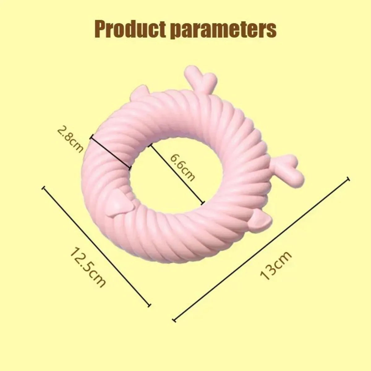 Deer-shaped dog chew toy in blue with spiral groove teeth-cleaning design