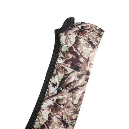 Reversible neoprene scope cover for tactical and outdoor use in black and camouflage print