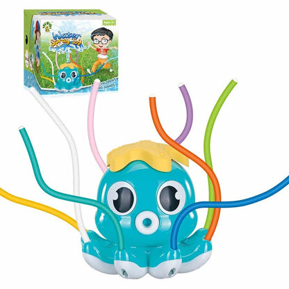 Colorful outdoor water sprinkler toy with cactus-shaped design for kids to enjoy in the backyard
