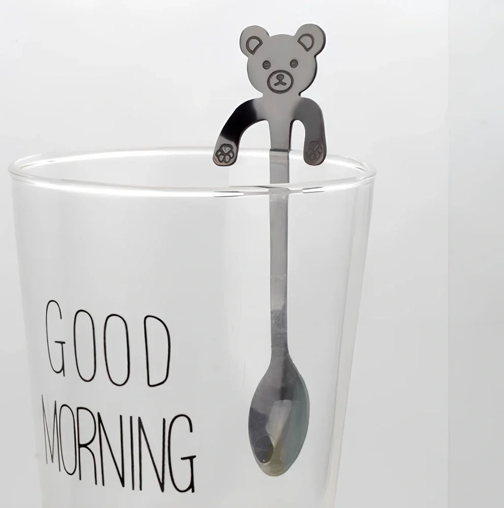 304 stainless steel coffee spoon with cartoon animal handle measuring 11.8cm length