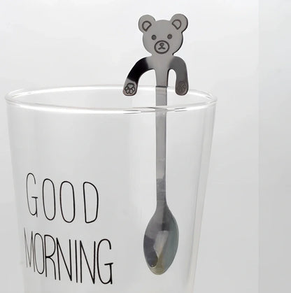 304 stainless steel coffee spoon with cartoon animal handle measuring 11.8cm length