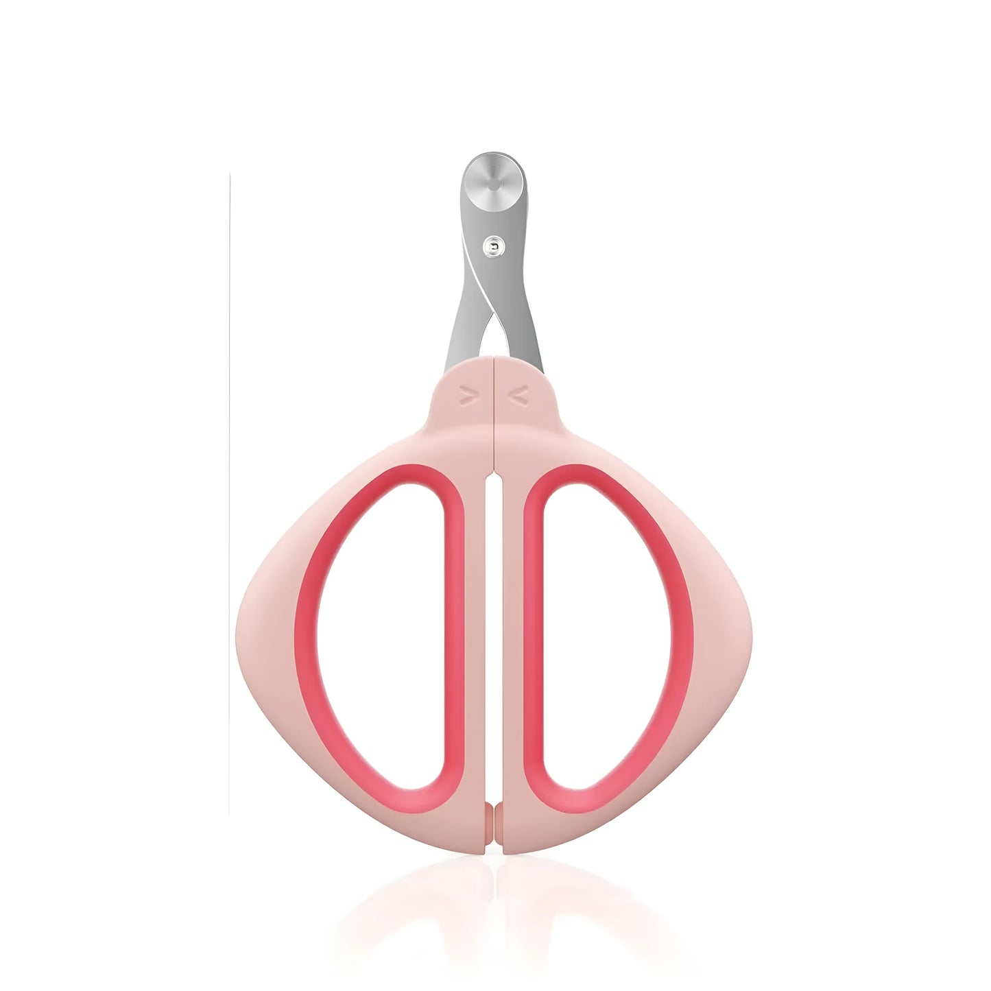 Cat nail clipper with blue handle and positioning round hole for safe trimming