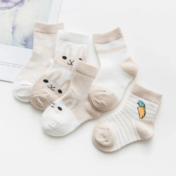 Premium cotton baby socks in various vibrant colors and sizes for boys and girls