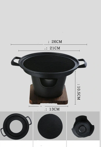 Compact non-stick barbecue grill with electrophoresis coating, 0.6kg weight, 500ml fuel capacity