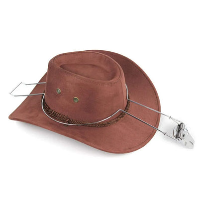 Iron hat stand with chrome-plated interior holding multiple hats on a sturdy rack