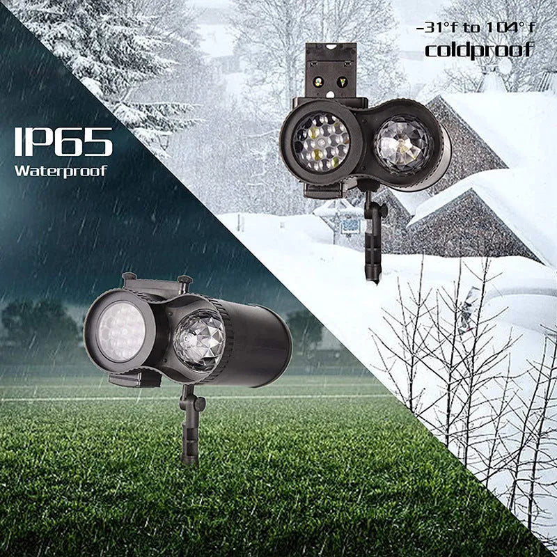 Outdoor waterproof double tube animated watermark light with IP65 rating soft LED light source available in 12-card and 16-card configurations for garden and patio decoration