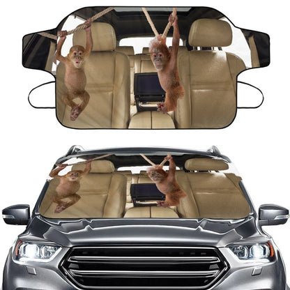 Car front gear sunshade cover with aluminium film construction measuring 130 by 70 centimetres