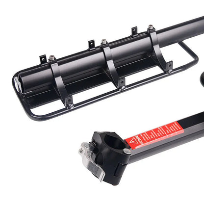Black aluminium alloy bicycle quick release rear rack shelf for 20 to 29 inch bikes with adjustable height and length