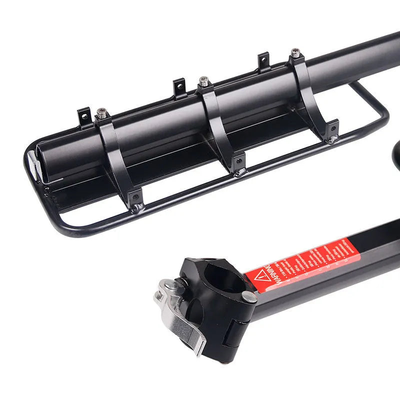 Bicycle Quick Release Rear Rack Shelf for 20 to 29 Inch Bikes, Aluminium Alloy Carrier with Adjustable Height and Length, Black Coated, Fits Seatpost and Frame with Hexagon Head Screws, Includes Assembly Tools