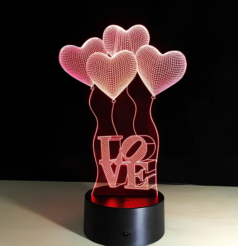 LED night light with touch controls, remote, and seven colour options on 87x87x42mm base