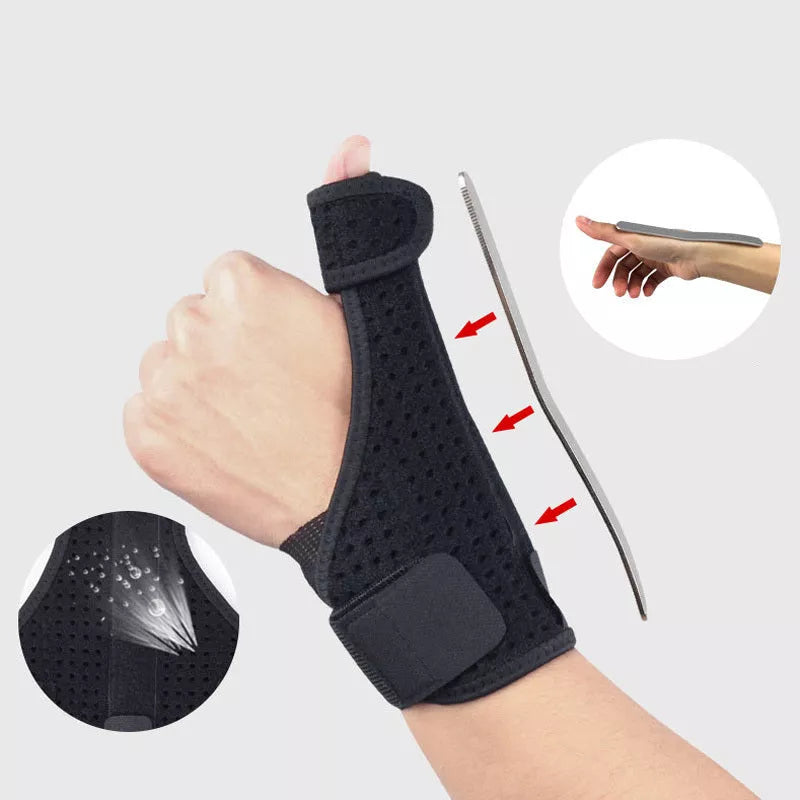 Thumb steel bar support hand guard for wrist injury recovery