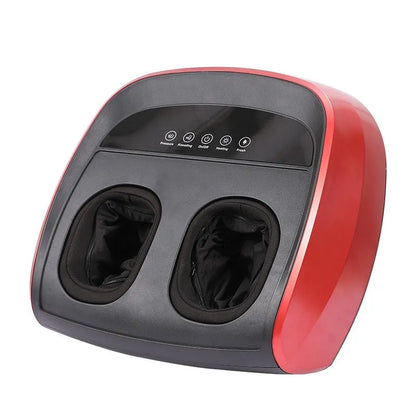 Flip automatic foot sole massager in black colour showing infrared therapy and timer functions