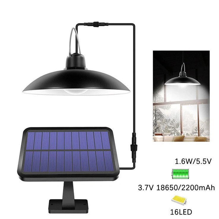 16LED solar chandelier with black or white finish for outdoor garden lighting
