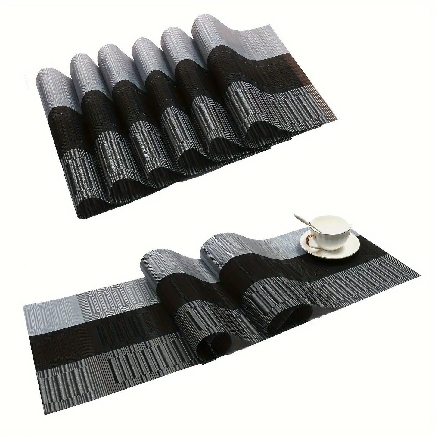 PVC kitchen sink mat with non-slip backing in gradient bamboo pattern, 30x180cm size
