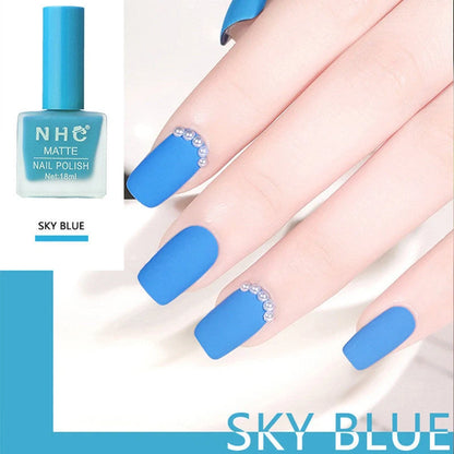 Premium Matte Nail Polish in various chic shades for a flawless, long-lasting finish.