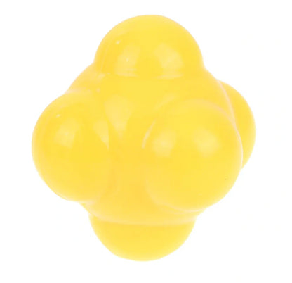 Blue hexagonal reaction training ball with knobbed surface, 60mm diameter