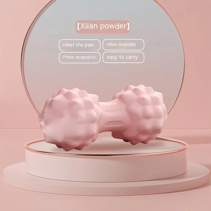 A 6cm diameter pink TPR foot massage ball on a plain background.