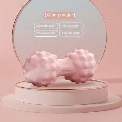 A 6cm diameter pink TPR foot massage ball on a plain background.