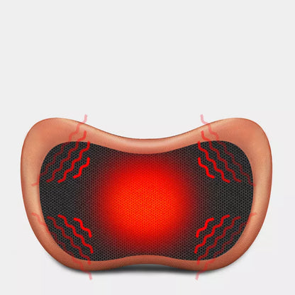 Massager Pillow with multiple head options for targeted muscle relief, compact and portable design