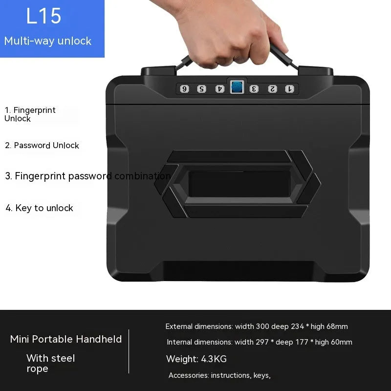 Portable mechanical combination lock password safe for personal valuables storage