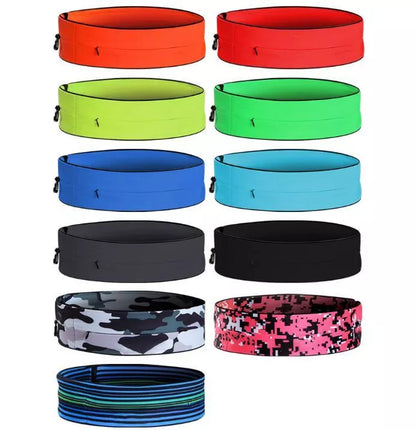Elastic waistband sports belt bag for mobile phones in various colors