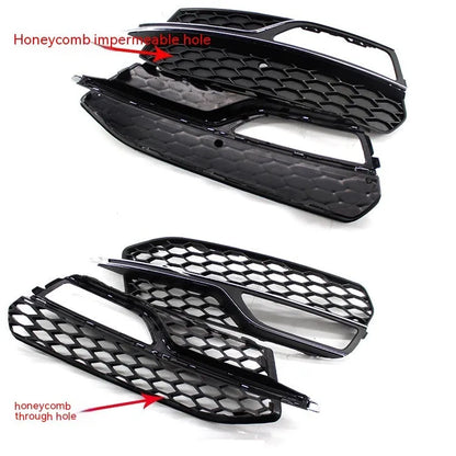 Black ABS plastic fog lamp grille for 2013-2016 Audi A3 Sport and S3 front bumper.