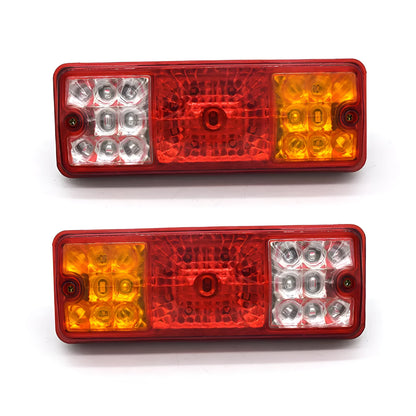 Black shell integrated electric tricycle taillight measuring 200mm by 70mm for 12V and 48-60V systems