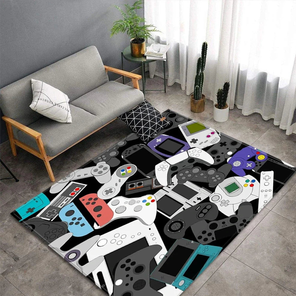 Rectangular polyester cartoon mat measuring 99.1x152.4cm with machine-woven construction