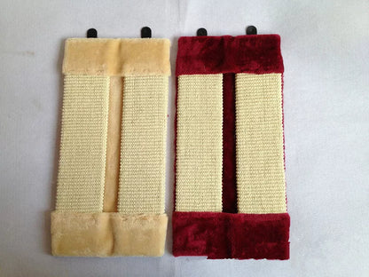 Foldable eco-friendly cat scratcher with sisal rope and plush fabric, includes cat grass